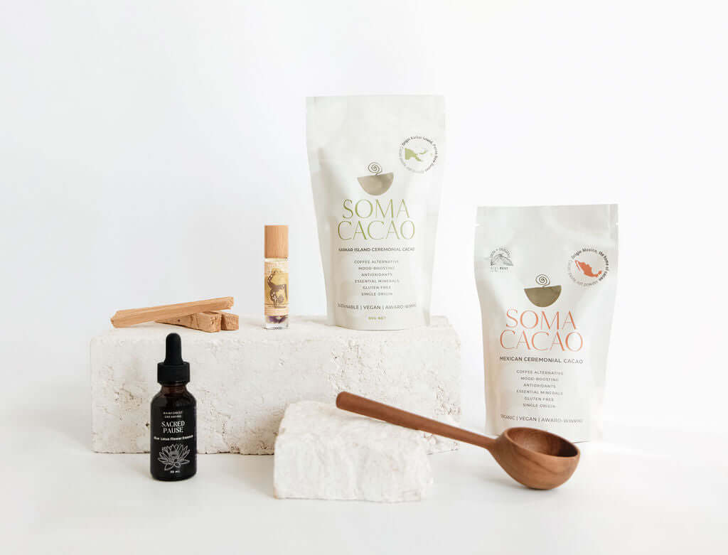 Cacao Ritual Kits - Soma Cacao Experience Discover our curated Cacao Ritual Kits with Soma Cacao, featuring ceremonial cacao and locally sourced products to enhance your cacao drink ritual. Soma Cacao Ceremonial Cacao